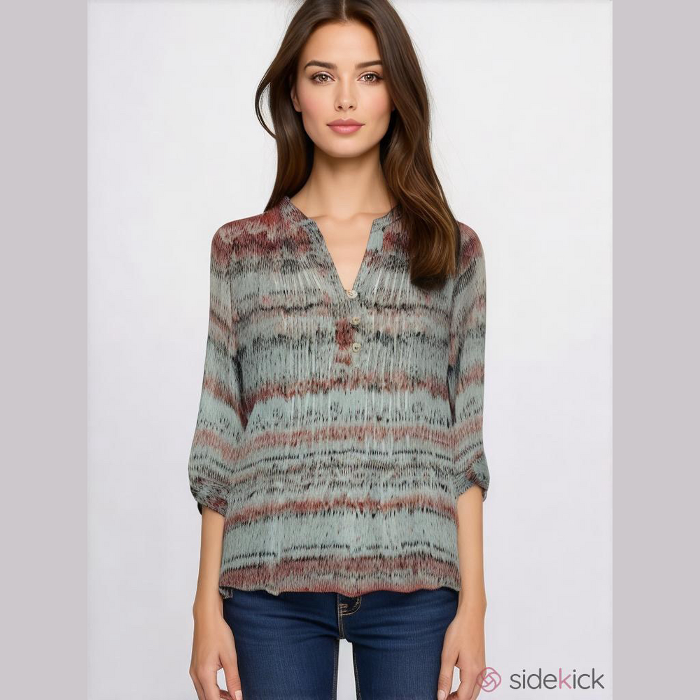Calvin Klein Top Blouse V-Neck multicolor